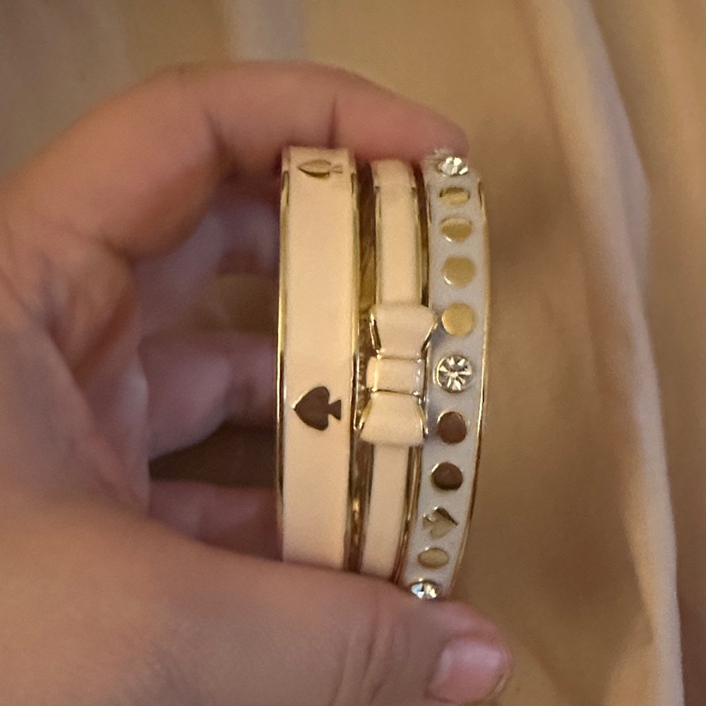 Kate Spade Gold and Cream Bracelet Set